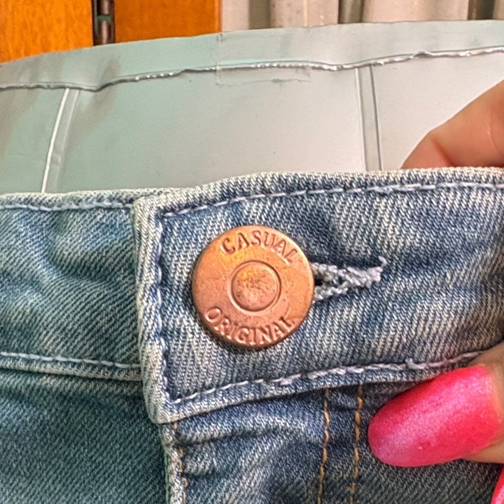 Serra Light Blue  slit Flare bottom Jeans - Picture 3 of 16